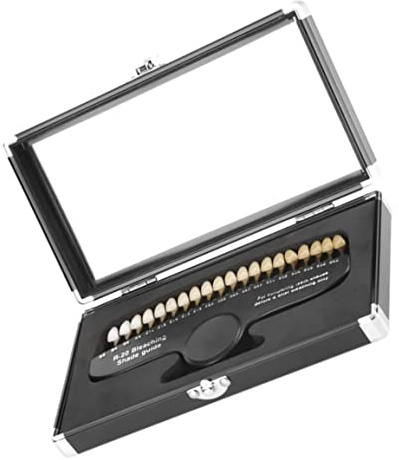 Tableau de blanchiment des dents | Guide de teinte des dents Guide teinte dentaire 20 couleurs avec miroir outils blanchiment pour le suivi dentistes