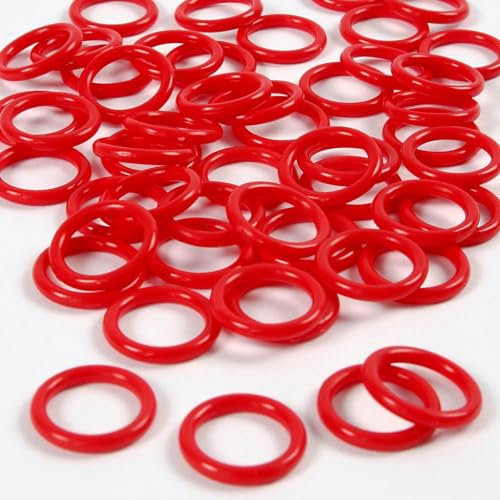 Gipsring, Außenmaß 15 mm, Innenmaß 11 mm, Rot, 50 Stück, Stärke 2 mm