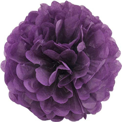 Creativery 10 Papier Pompons 35cm NEU (Pflaume 285) // Pompoms Bommel Kugel Seidenpapier Pom Pom Deko Hängedeko Raumdeko Blumen Pompon