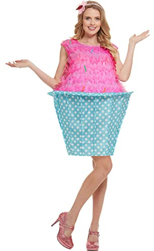 Funidelia | Disfraz de cupcake para mujer Madalena, Dulce, Comida, Postre - Disfraz para adultos y divertidos accesorios para Fiestas, Carnaval y Halloween - Talla S - Rosa