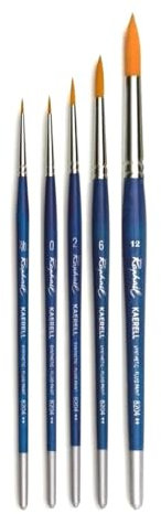 Pinceau Raphael Série 8204 Kaerell, 2/0, 0, 2, 6, 12 .Set 5 pcs (Raphael France)