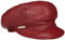 Seeberger Leder Ballonmütze Schildmütze Baker-Boy-Mütze Damencap Ledercap (L (58-59 cm) - rot)
