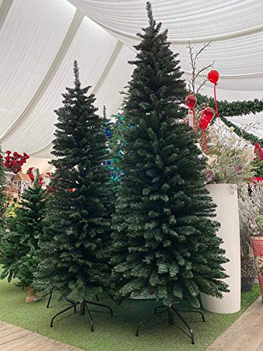 XONE Albero di Natale Slim Dimitri Verde 210cm | Albero Artificiale in PVC Snello per spazi Piccoli | Abete di Natale Realistico salvaspazio