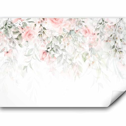 murando - Papier peint panoramique nature 350x256 cm - Revêtement mural décoration salon - Design moderne - Couleurs fleurs nature plantes roses tendances fleurs fraîches b-A-0697-a-b