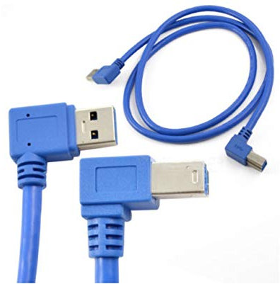 INN0V8 1m SuperSpeed USB 3.0 A Male 90 Degree Right Angle to USB 3.0 B Male Right Angle Pinter Cable (USB 3.0 Right to B Male Right)