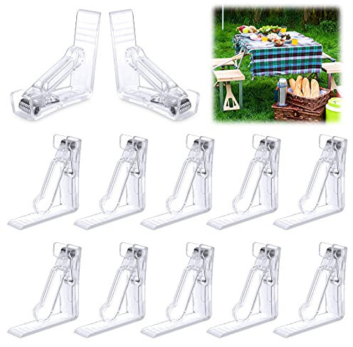 20 Pcs Tischdeckenhalter Tischdeckenklammer Klar Tischdecke Klammer Kunststoff Tischdeckenklammer Tischplatten Tuch Klammer für Innen- und Außenbereich Hochzeiten Familienessen Party Restaurant