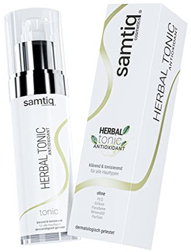 samtiq.® Gesichtswasser Herbal Tonic - Gegen Unreine Haut und Anti Pickel, 120ml, Face Cleanser/Face Toner mit Grüntee Extrakt, Antioxidant, Beruhigendes Reinigungswasser Gesicht