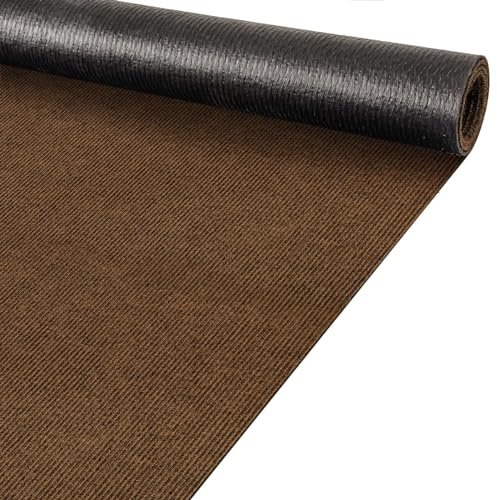 ANRO Flurläufer Schmutzfangmatte Sauberlaufmatte Teppich Läufer Schmutzfangläufer Metwerware gerippt Hellbraun 100x200cm