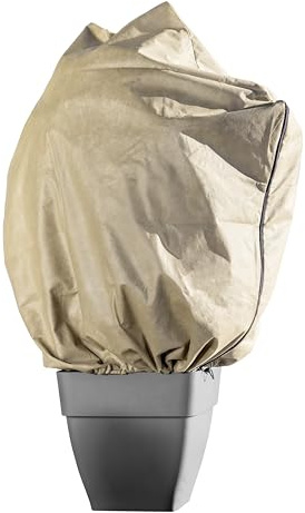 Windhager Winter-Vlieshaube Ultraprotect XL, 1,1 x 1,1 m, Beige, 200 g/m², Winterschutz für Pflanzen, Kälteschutz, Frostschutz, Vlieshaube, Pflanzenabdeckung Winter, UV-stabilisiert