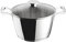 BUGATTI Cucina Italiana, Casseruola in Acciaio Inox 18/10, Padella Per Tutti i Piani Cottura e Per Forno, Coperchio in Vetro, Spessore Tre Strati, Maniglie Ergonomiche, Diametro 24 cm