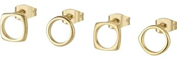 Breil, Damenohrringe Tetra Collection TJ3164, 4er-Set Ohrringe aus Biluxstahl, Farbe Gold