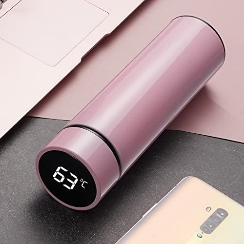 QIFFIY Vaso Termico Logo Personalizado Inteligente TERMOS Digital TERMOS DE Agua TEMPERA Temperatura Temperatura Temperatura TERMÁTICA Creativa Temas DE CAFÉ Tema Regalos Taza Termo (Color : Pink)