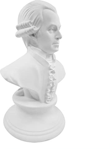 NUOBESTY Mozart Kopfbrust Statue Mini Musik Komponisten Büste Statue Mozart Büste Skulptur Figur Vintage Harz Modelle Weiß