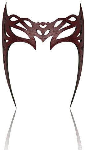 AENEY 2022 Wanda Maximoff Headpiece aus PU-Leder Scarlet Witch Headpiece Crown Halloween Cosplay Party Maskerade Maske Kostüm Requisiten (Scarlet Witch Crown, C)
