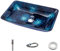 Badezimmerspüle Arbeitsplatte Spüle Vintage Stil Hand Malerei Kunst Arbeitsplatte Badezimmer Handbecken Blau Glas Gefäß Badezimmer Waschbecken Single Bowl Shampoo Becken Kunstbecken