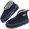 KuaiLu Chausson Botte Hommes Hiver Chausson Montant Feutre Peluche Chaud Fourres Doublure Charentaise Maison Orthopedique Lavables Pantoufle Slipper Ondes Chauffante Antidérapant Semelle Bleu 40