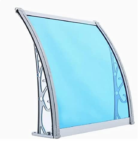 Gebogenes Türvordach für den Außenbereich,Vordach für Eingangstüren,Terrassendach Überdachung,Aluminium-Pultbogenvordach,für UV-Wasser-Regenbeständigkeit,für Garage,Balkon (60x200cm/24x79)