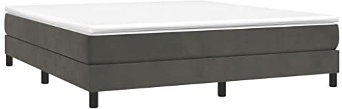 vidaXL Bettgestell, Polsterbett Bett für Schlafzimmer, Bettrahmen mit Lattenrost Stützbeinen, Schlafzimmerbett Doppelbett, Dunkelgrau 160x200cm Samt