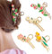 FAMIDIQGO Pack of 4 Strawberry Daisy Metal Hairpin for Women - Large Hair Claw Clips for Women with Thick Hair, Thin Hair, Hair Claw for Girls