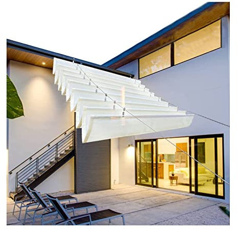 SHUITUKOUU Tenda da Sole a Filo Scorrevole for Esterni Tenda da Sole a Vela pergola Tenda di Ricambio a baldacchino a Onda ， Tende da Sole Tettoia a pergola Retrattile (Size : W1*L4m/W3.28*L13.12ft)