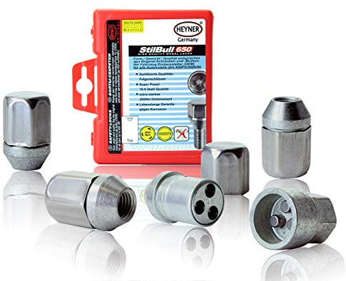 HEYNER Locking Wheel Nuts M12x1.5 Fits Ford Focus 2011-onwards Set 4 Locks Alloys Antitheft Protection Bolts OGO
