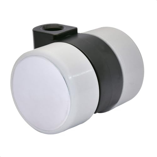 WAGNER Design Möbelrolle/Soft-Lenkrolle - LOGO - Durchmesser Ø 38 mm, Bauhöhe 40 mm, Bauhöhe 40 mm, schwarz/grau, Kappe chrom, Tragkraft 50 kg - Made in Germany - 01010501