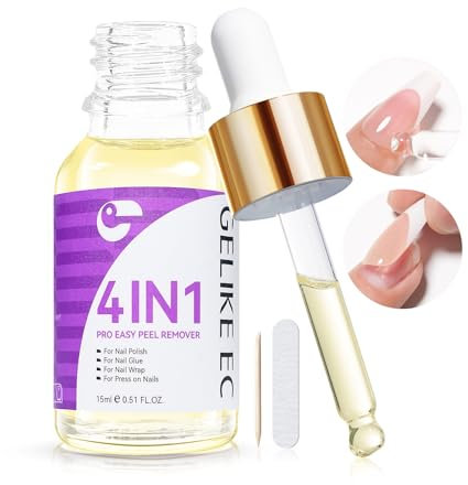 4 in 1 Olio Rimuovi Smalto Delicato per Donne - Gelike EC Kit Rimuovi Smalto Senza Acetone Facile da rimuovere per le unghie a pressione - Comodo per la Manicurista