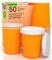 50 Bicchieri Caffè ASPORTO in Carta Arancione 200ml con COPERCHIO in Carta Bevande Calde e Fredde Tè Infusi Acqua Ecologici Biodegradabili Tazze Monouso Colorate + 50 Coperchi in Carta con Beccuccio