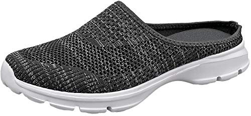 Sisttke Hausschuhe Damen Clogs Herren Slip On PantoJJeln Sommer Outdoor Atmungsaktiv Bequeme Gartenschuhe rutschfest Badelatschen,Grau-JJ,44 EU