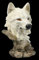 Wolf Figur Büste weißer Wolf - 12,5 cm Deko Statue
