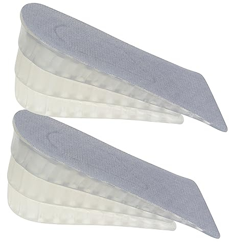 HAPINARY Einlegesohlen 5cm Silikon zur Erhöhung der Körpergröße Unsichtbare mit Flexibler Baumwollschicht für Herren und Damen für Boots und Laufschuhe bei Wichtigen Anlässen