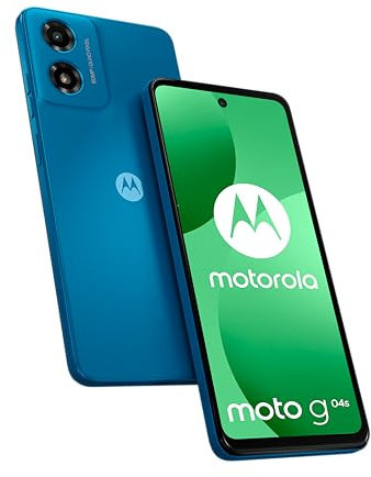 Motorola G04s smartphone 4 Go/64 Go, Ecran 6,6, caméra 50 MP, Batterie longue durée 5000 mAh, Bleu satiné [version française]