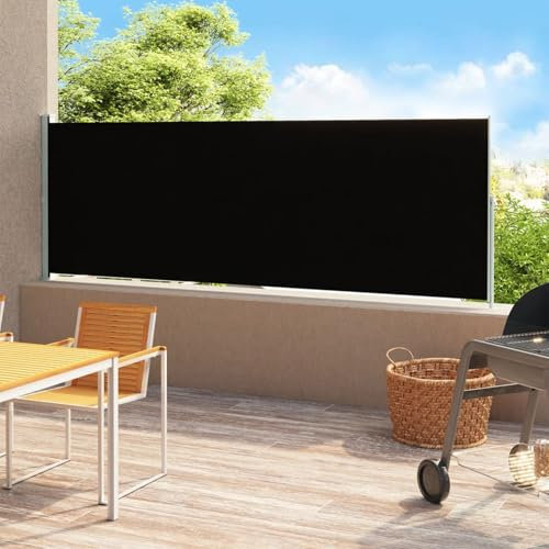 Rantry Schwarz-Grau Seitenmarkise 180x500cm, UV- und wasserbeständig, mit automatischer Aufroll-Funktion Model313405