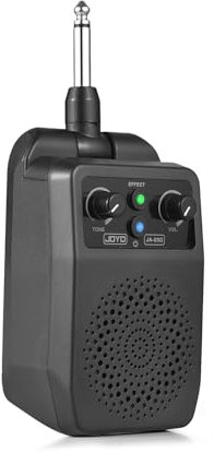 Fesjoy Mini Guitarra Altavoz BT Portátil - Configuración de Voz, Plug In para Guitarras Eléctricas, Amplificador 1500mAh, Tipo C Recargable, Plug and Play Integrado