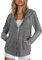 Flikity Zip up Hoodies for Women UK Cardigans for Women Hooded Sweatshirts Ladies Cardigans Size 12-14 Long Sleeve Tops Lightweight Womens Jackets Work Clothes Grey M