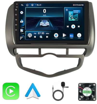 9 Pollici Touchscreen Stereo Auto Android 12 Bluetooth Auto Radio Stereo Per Honda Jazz City 2002-2007 Con Bluetooth FM Radio Comando Del Volante WiFi Bluetooth AHD Retrocamera(T1 1+32G)