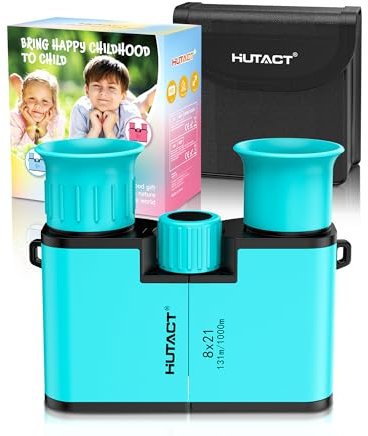 HUTACT Fernglas für Kinder und Erwachsene, 8x21 wasserdichte Kinderferngläser für Outdoor-Abenteuer, Vogelbeobachtung, Reisen und Camping (Grün)