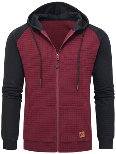 Tyhengta Herren Jacke Kapuzenpullover Sport Kapuzenjacken Langarm Pullover Jacke Kapuzen Sweatshirt mit Taschen
