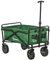 Outsunny Chariot à roulettes Pliable, Chariot de Transport à roulettes, Charge 40 kg, poignée Ajustable, Chariot de Plage, Cadre en métal, Vert foncé