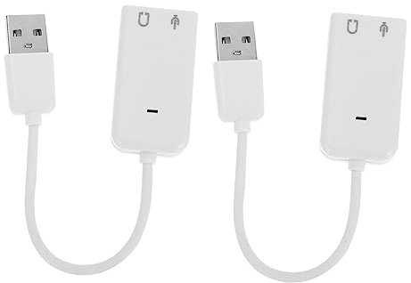 HOMSFOU 2stücke USB Soundkarte Adapter Für Laptop Mit Mikrofon Und Kopfhörerausgang Unabhängige Soundkarte Mit Rauschunterdrückung Einfache Plug-and-Play-nutzung Aus Robustem Material