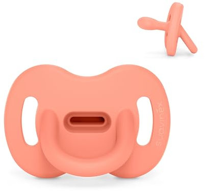 Suavinex Silikon-Schnuller, 0/6 Monate & Neugeborene, Physiologische Sx Pro-Sauger, Weich & Flexibel, Ideal zum Schlafen, Respektiert die Mundentwicklung, Colour Essence, Peach Pink