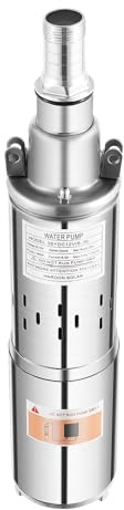 KOLHGNSE Solar Tiefbrunnenpumpe, 12V 180W Edelstahl Brunnenpumpe Tauchpumpe Wasserpumpe bis 20m 1.2m³/h für landwirtschaftliche Bewässerung, Gartenbewässerung, Flusspumpen