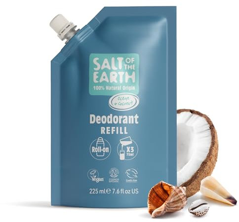 Salt of the Earth – Nachfüllbeutel für natürlichen Deo-Roller, 3 Anwendungen – Ozean & Kokosnuss – Vegan, langanhaltender Schutz, Leaping Bunny zertifiziert, hergestellt im Vereinigten Königreich – 22