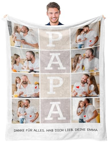 Easycosy personalisierte Decken für Paare Geschenke Benutzerdefinierte Bild, Foto Decke für Freundin Frauen Männer zum Geburtstag Anniversay Vatertagsgeschenk für Papa