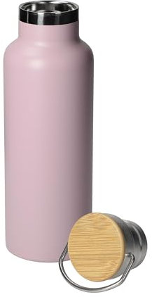 Personalisierte Trinkflasche 500 ml - doppelwandige Isolierflasche für kühle Getränke - Auslaufsichere Flasche für Arbeit, Sport & Wandern - Wasserflasche Edelstahl mit Henkel, Farbe:lila