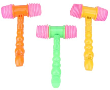 Yardwe Martillo de Juguete Sonido Chirriante para Niños, 5 Piezas de Plástico Seguro, Adecuado para Educación y Obsequio de Cumpleaños Color Aleatorio Varios Estilos