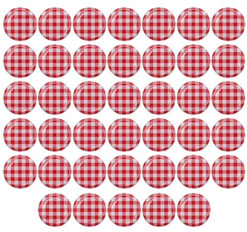 Hoypeyfiy Lot de 40 couvercles à visser pour bocaux de conserve, 63 mm, couvercles à visser pour confitures et conserves, couvercles de rechange pour récipients en verre pour conservation et stockage