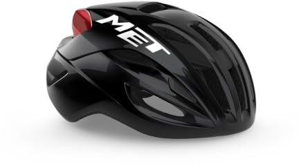 MET Rivale MIPS Road Cycling Helmet, Black/Red Glossy, Medium Size 56-58cm