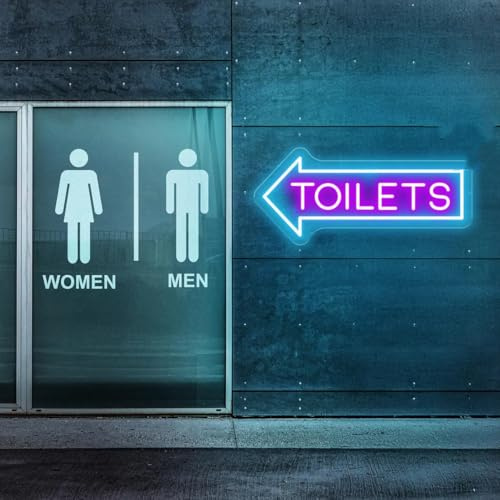 Toilet Neon Sign Custom Signs Arrow Led Toilet Sign Business Restroom Led Lights Restaurant Decor