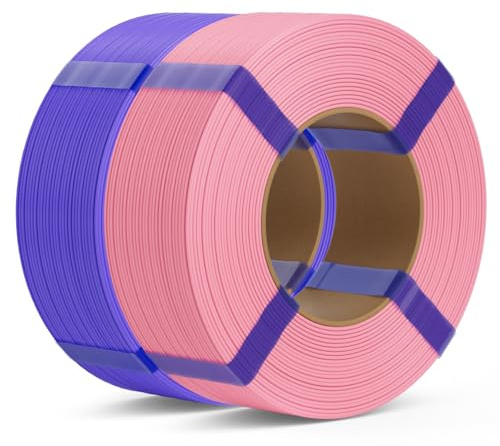 DEEPLEE Filamento PLA Basic 1.75 mm, Confezione Senza Bobina Zero Sprechi, Rosa + Viola (2×1 kg), Precisione ±0.02 mm, Avvolgimento Anti Groviglio per Stampanti 3D FDM